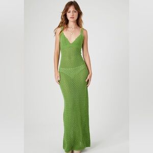 Sheer Crochet Maxi Dress 🌿